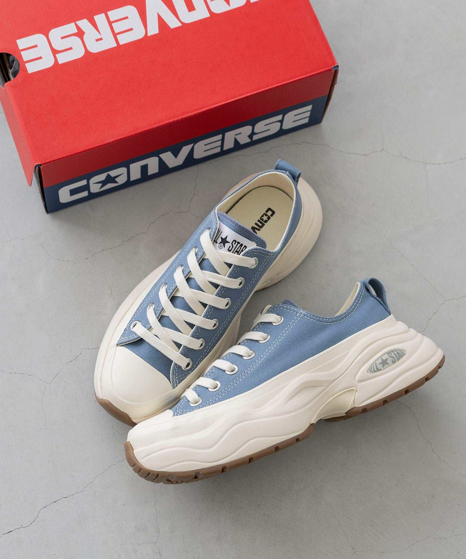 ウェレッグ セレクト welleg sellect オールスター 厚底 ローカットスニーカー (4072ストーンブルー/OX) 4072ストーンブルー/OX