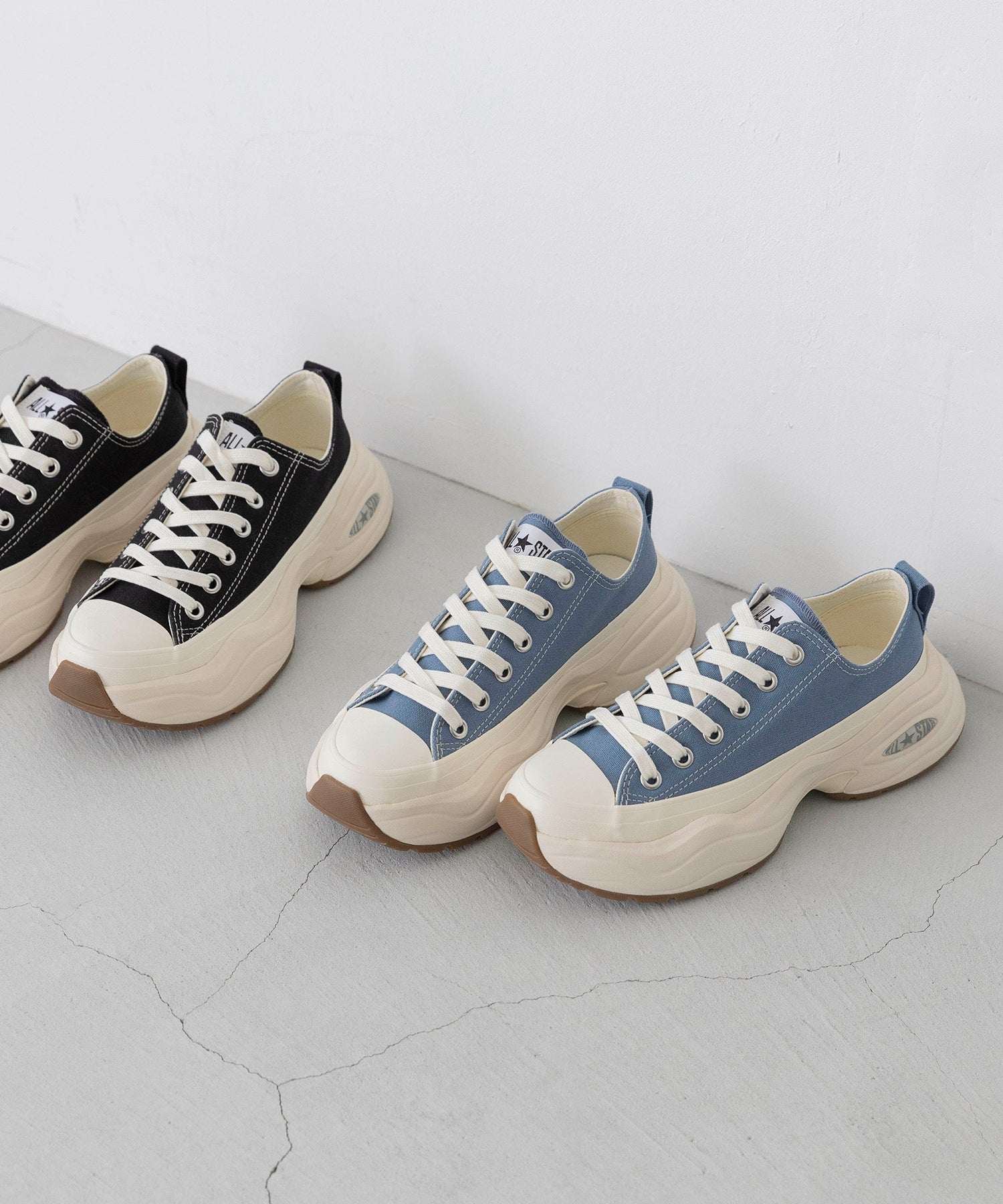 ウェレッグ セレクト welleg sellect オールスター 厚底 ローカットスニーカー (4072ストーンブルー/OX) 4072ストーンブルー/OX