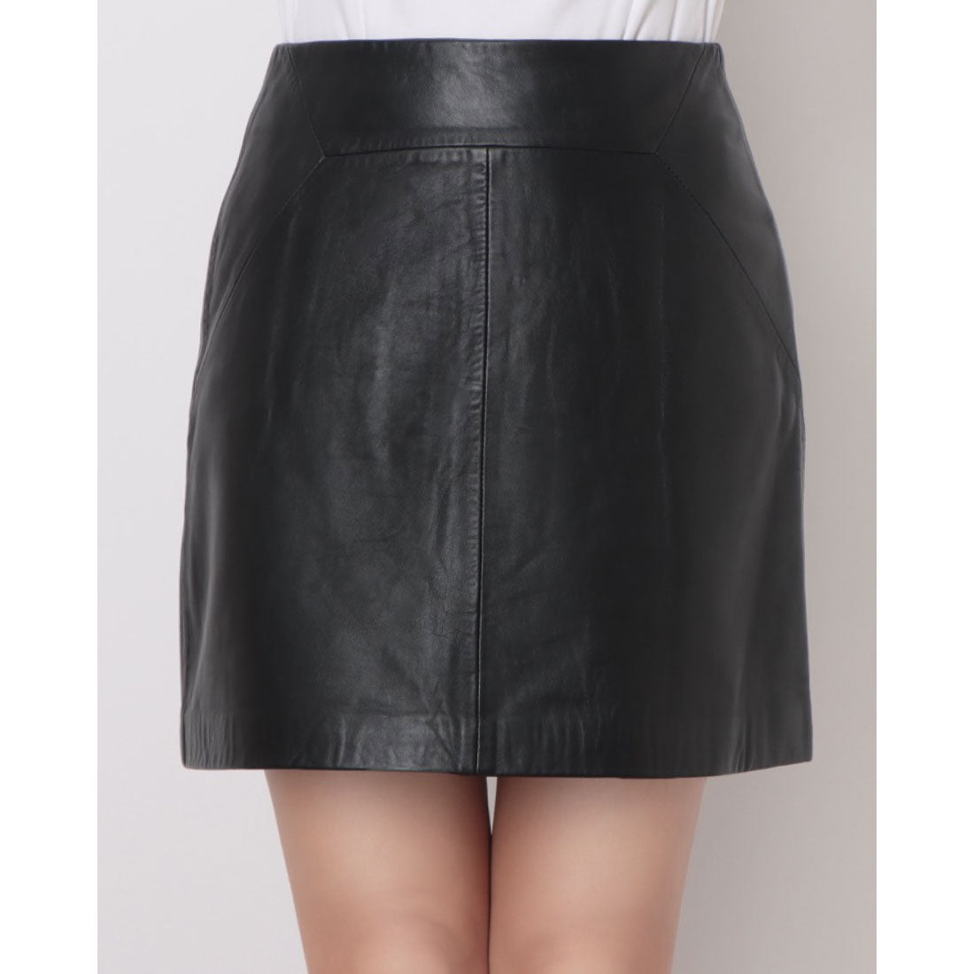 ウィッスルズ WHISTLES Leather A line Skirt (Black) Black