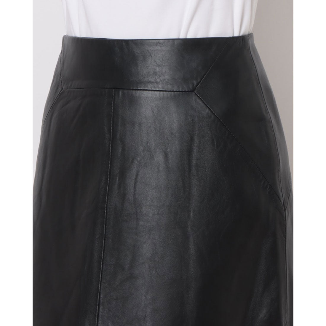 ウィッスルズ WHISTLES Leather A line Skirt (Black) Black