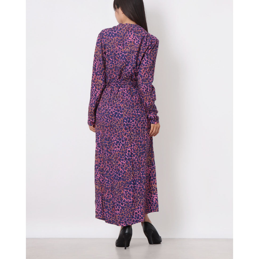ウィッスルズ WHISTLES Mottled Leopard Midi Dress (Pink/Multi) Pink/Multi