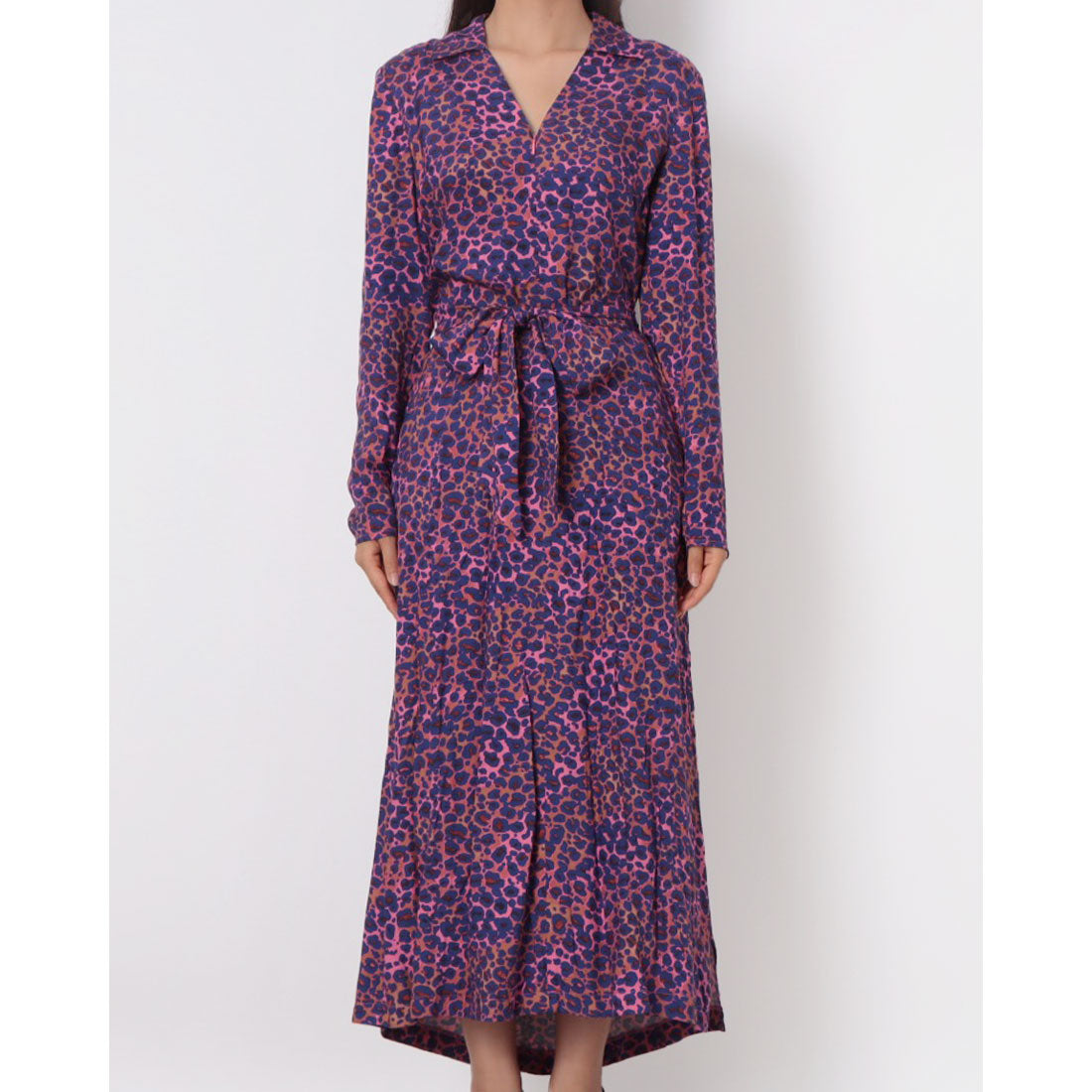 ウィッスルズ WHISTLES Mottled Leopard Midi Dress (Pink/Multi) Pink/Multi