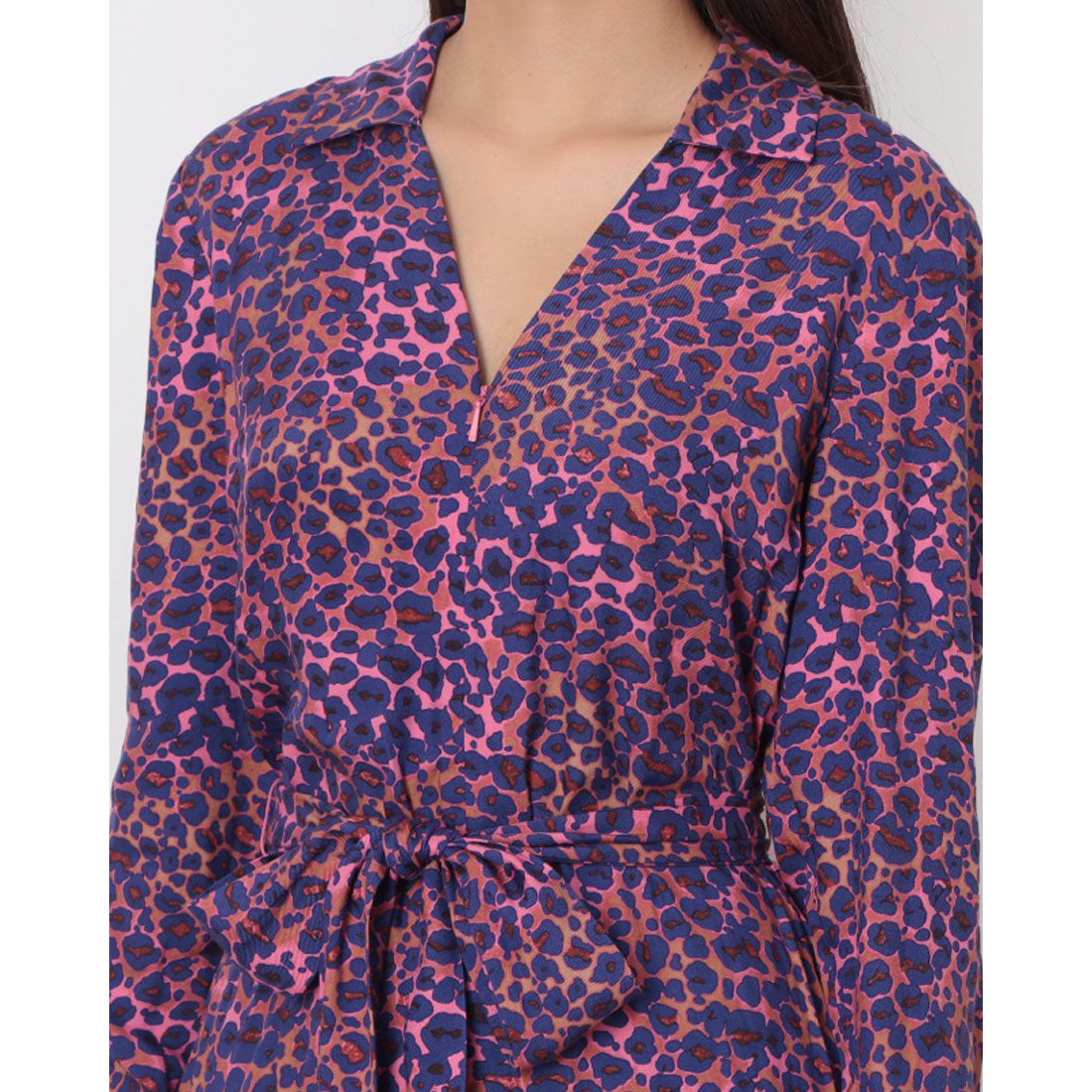 ウィッスルズ WHISTLES Mottled Leopard Midi Dress (Pink/Multi) Pink/Multi