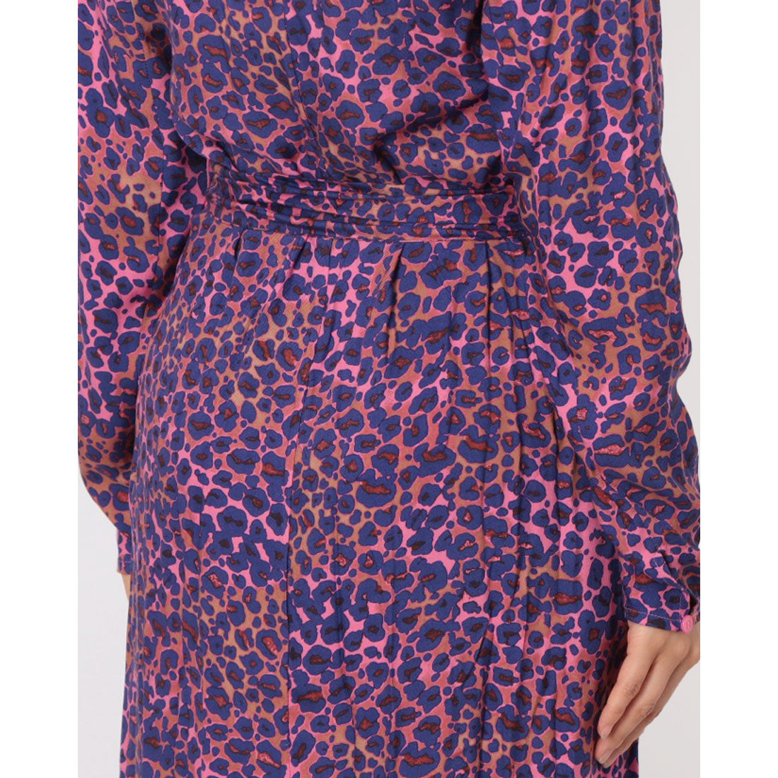 ウィッスルズ WHISTLES Mottled Leopard Midi Dress (Pink/Multi) Pink/Multi