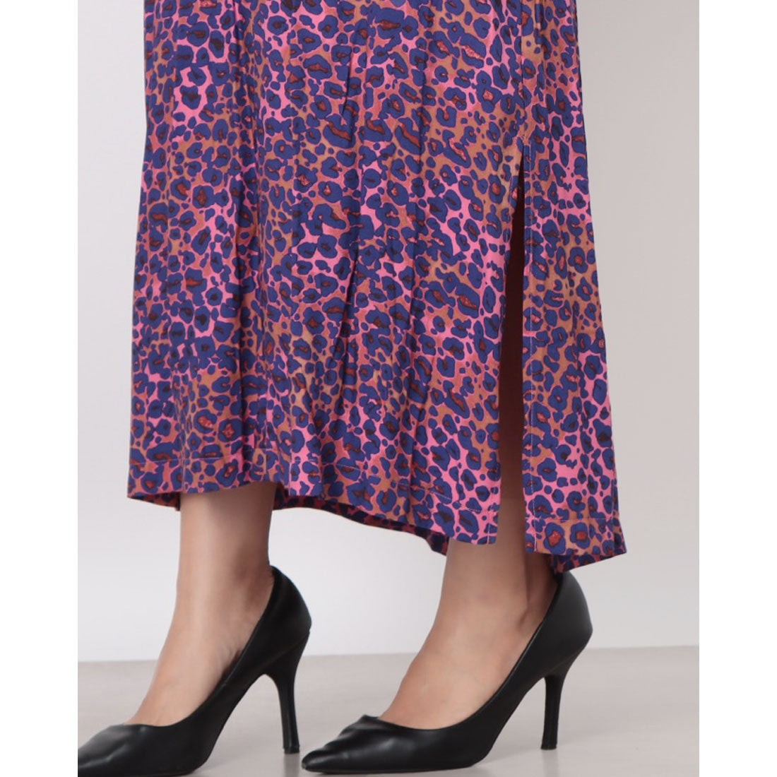 ウィッスルズ WHISTLES Mottled Leopard Midi Dress (Pink/Multi) Pink/Multi