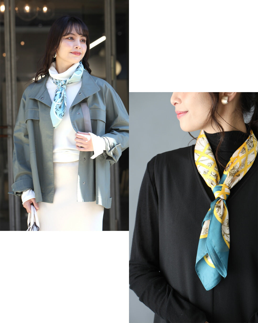 エーレスタイル Ehre style パッと目を惹く!垢ぬけスカーフ大人フラワー柄