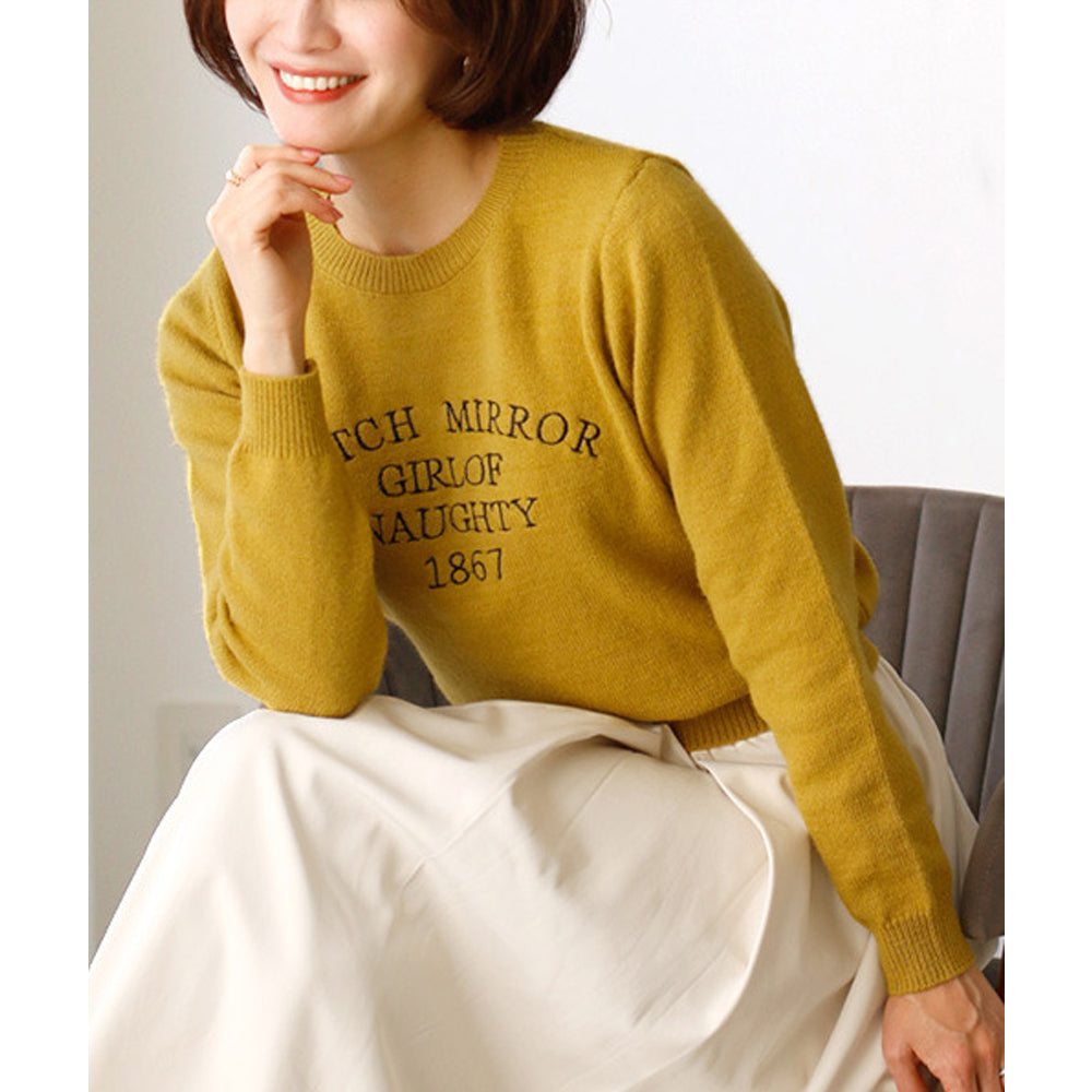 エーレスタイル Ehre style 大人の新アイテム!今買い足すロゴニットキレカジコーデ集 (マスタード) マスタード