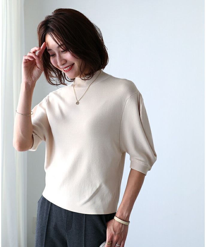 エーレスタイル Ehre style 乾淨利落派的必備單品 適度可愛的泡袖針織衫