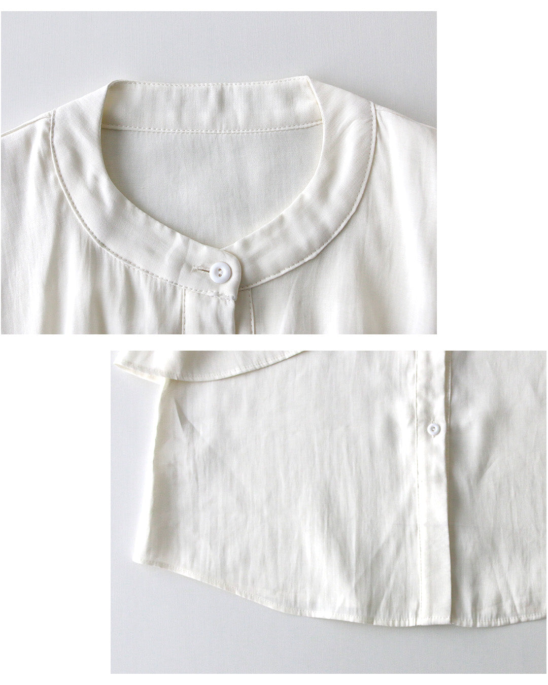 エーレスタイル Ehre style 重ね着無しで 体型カバー レイヤーブラウス (ライトグレー) ライトグレー