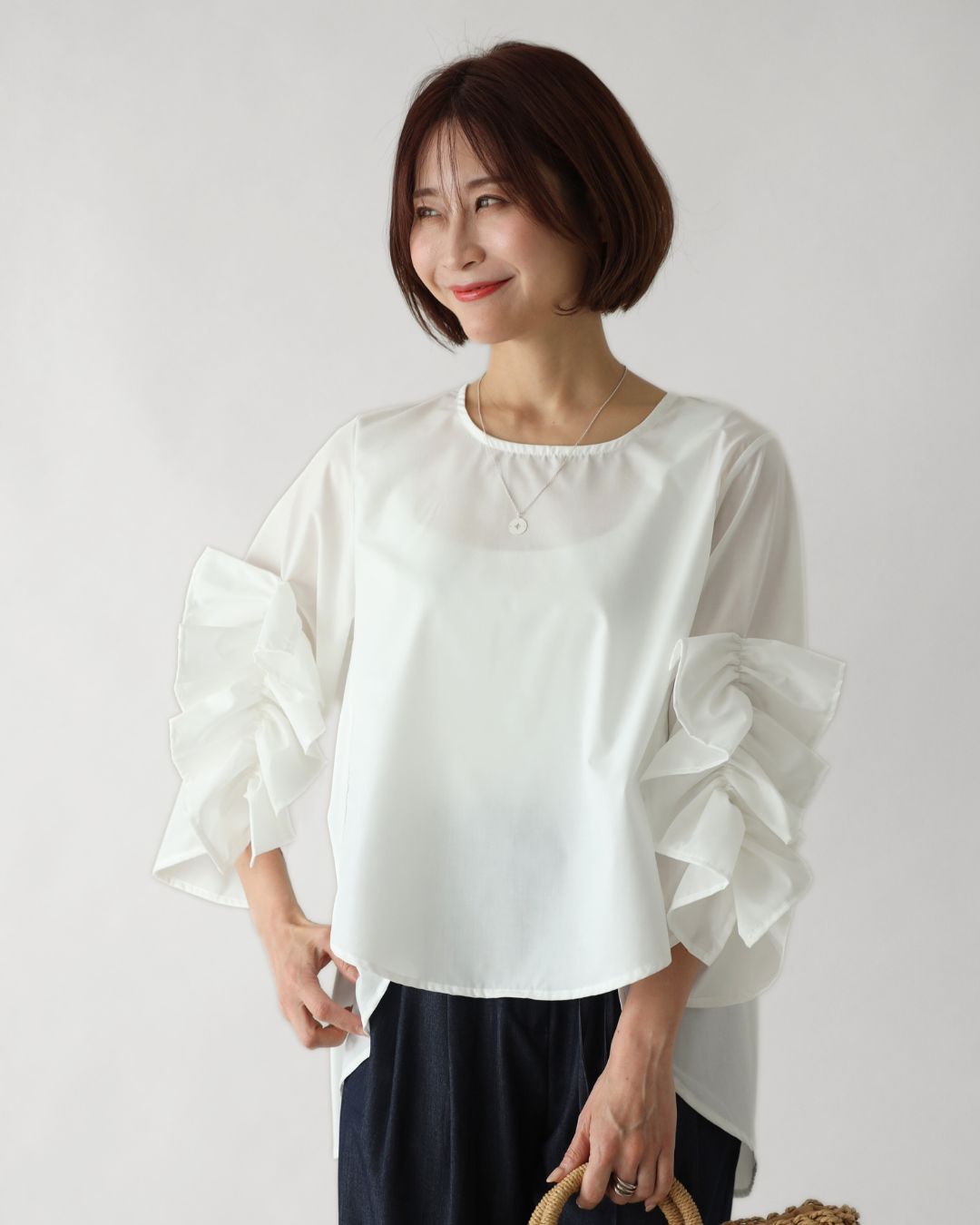 エーレスタイル Ehre style 大人な甘め!映え袖デザイン華やかブラウス (ブラック) ブラック