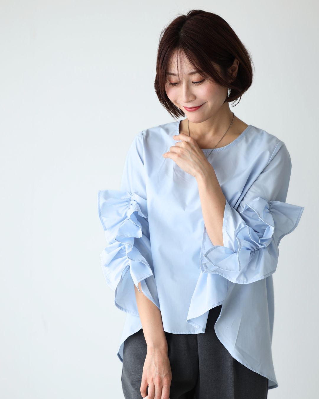 エーレスタイル Ehre style 大人な甘め!映え袖デザイン華やかブラウス (ブラック) ブラック