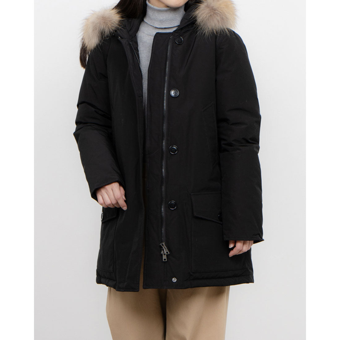 ウールリッチ WOOLRICH ウールリッチ ウイメンズ アークティックデタッチャブル ファーパーカー,ブラック