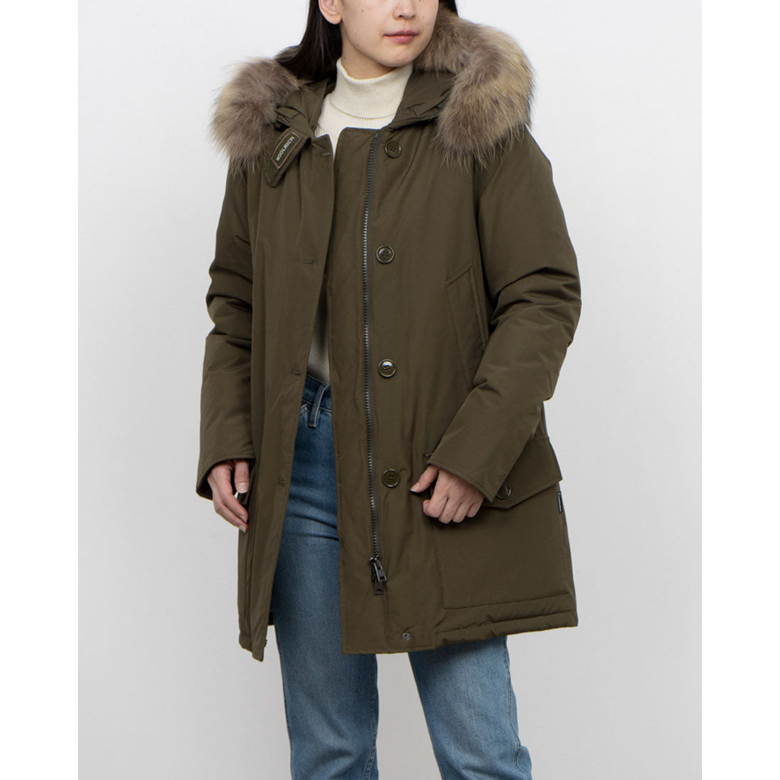 ウールリッチ WOOLRICH ウールリッチ ウイメンズ アークティックデタッチャブル ファーパーカー,ダークグリーン