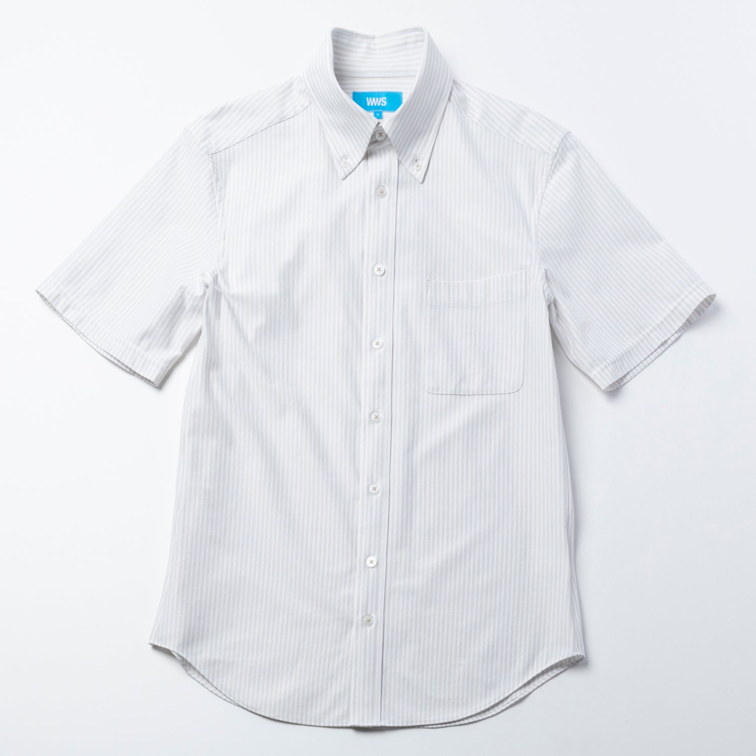 究極の半袖ボタンダウンシャツ ストライプ (ベージュ) ベージュ