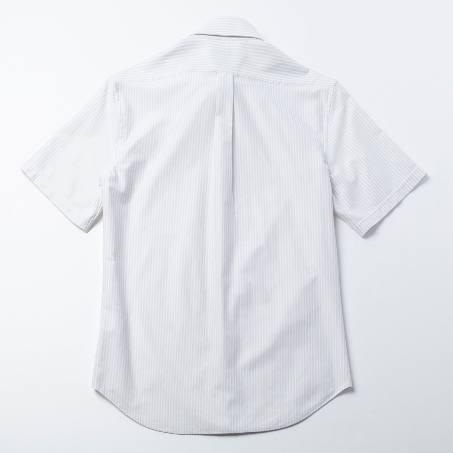 究極の半袖ボタンダウンシャツ ストライプ (ベージュ) ベージュ