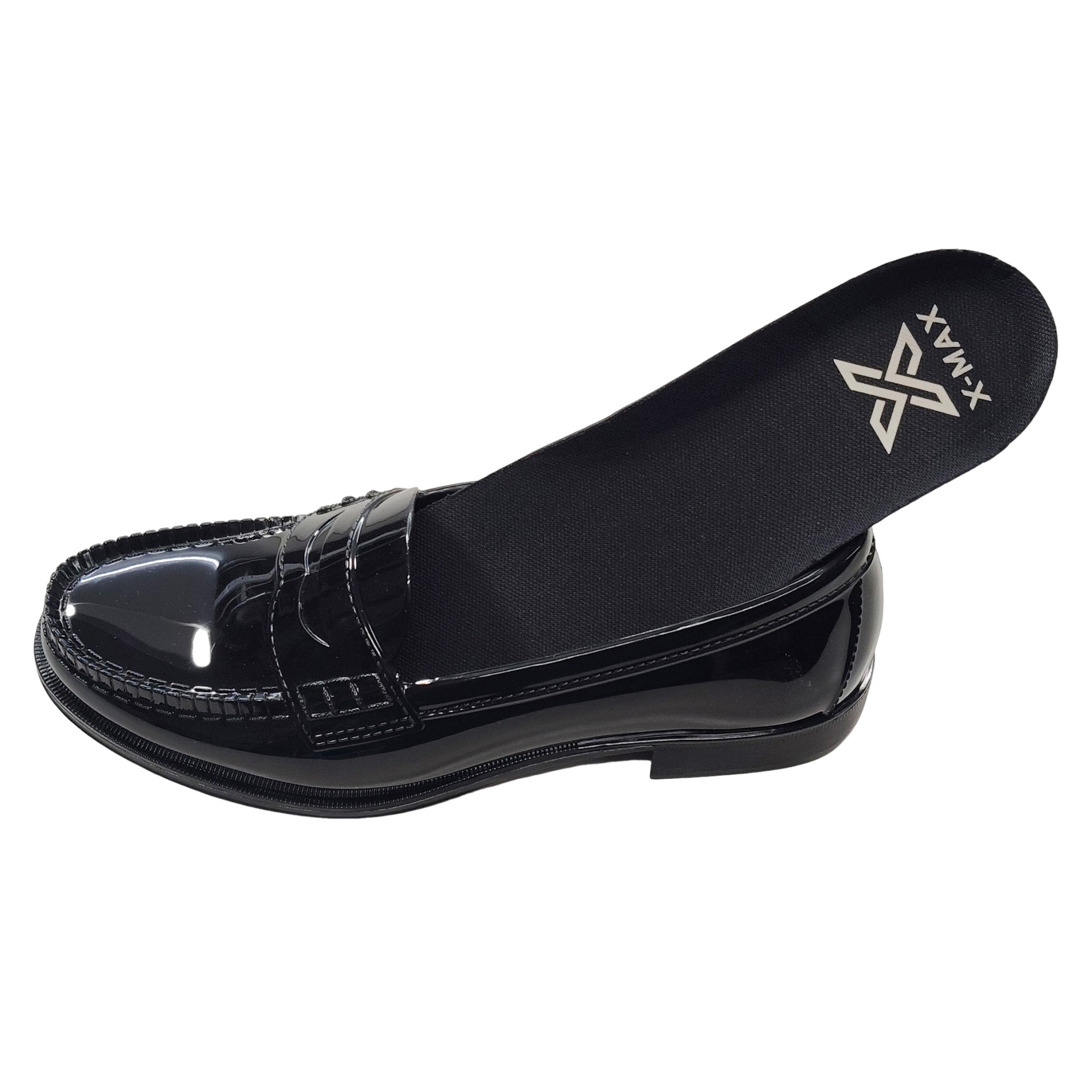 エックスマックス X-MAX レインローファー レインシューズ ラウンドトゥ 晴雨兼用 柔らかい 完全防水 防滑底 レディース キッズ 男女兼用 xm_25059 (ブラック) ブラック