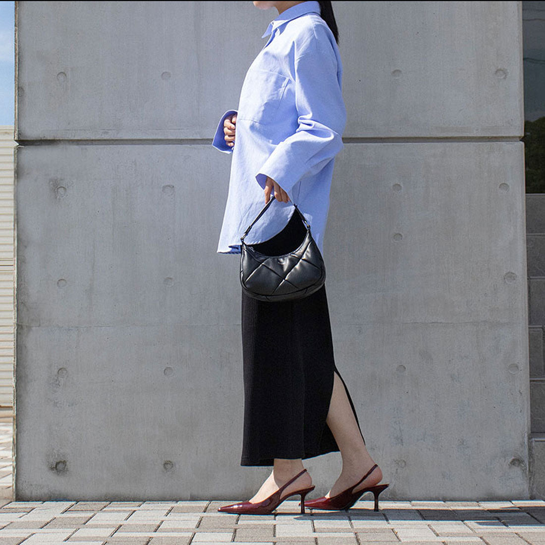 ヤーキ YAHKI キルティングハンドバッグ (black) black