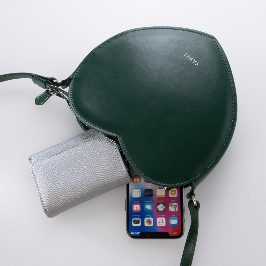 ヤーキ YAHKI ダブルフェイスハートショルダーバッツ (green) green