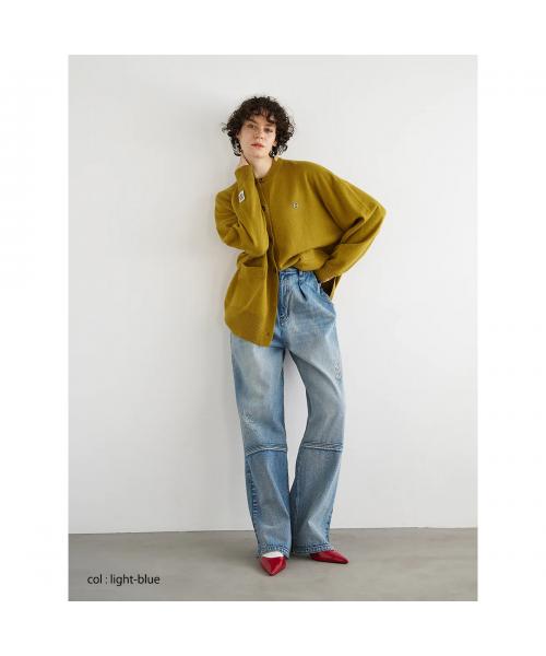 イエン YENN YENN デニムパンツ HIGH RISE TUCK WIDE PANTS Y222-31010 (L-BLUE/ライトブルー) L-BLUE/ライトブルー