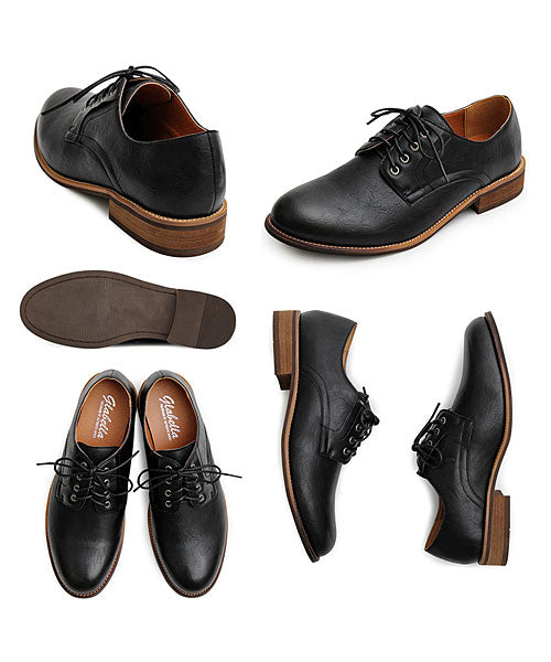 トップイズム TopIsm プレーントゥ オックスフォードシューズ (1-ブラック-スムース) 1-ブラック-スムース