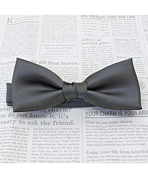 トップイズム TopIsm 日本製 無地 蝶ネクタイ ボウタイ メンズ レディース 男女兼用 結婚式 シンプル おしゃれ (2-グレー) 2-グレー