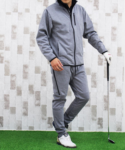 トップイズム TopIsm 上下セット/3層構造素材防風加工ゴルフウェアセット,3-杢グレー