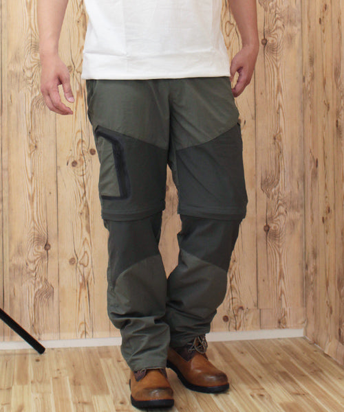 トップイズム TopIsm アウトドアパンツ メンズ 2WAY クライミングパンツ カーゴパンツ キャンプ 登山 ハイキング 撥水 アウトドアウェア 薄手 春夏 ハーフパンツ (2-カーキ) 2-カーキ