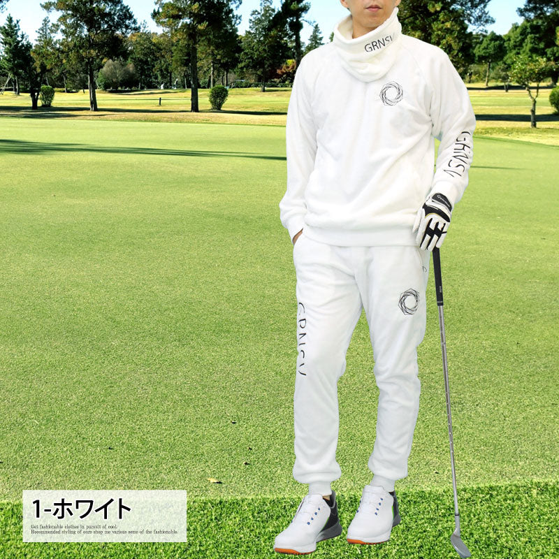 トップイズム TopIsm ゴルフウェア メンズ 上下セットアップ GIORNO SEVEN ジョルノセブン 3点セット シャギーボアフリース トレーナー トップス ゴルフパンツ ネックウォーマー ブランド おしゃれ 秋冬