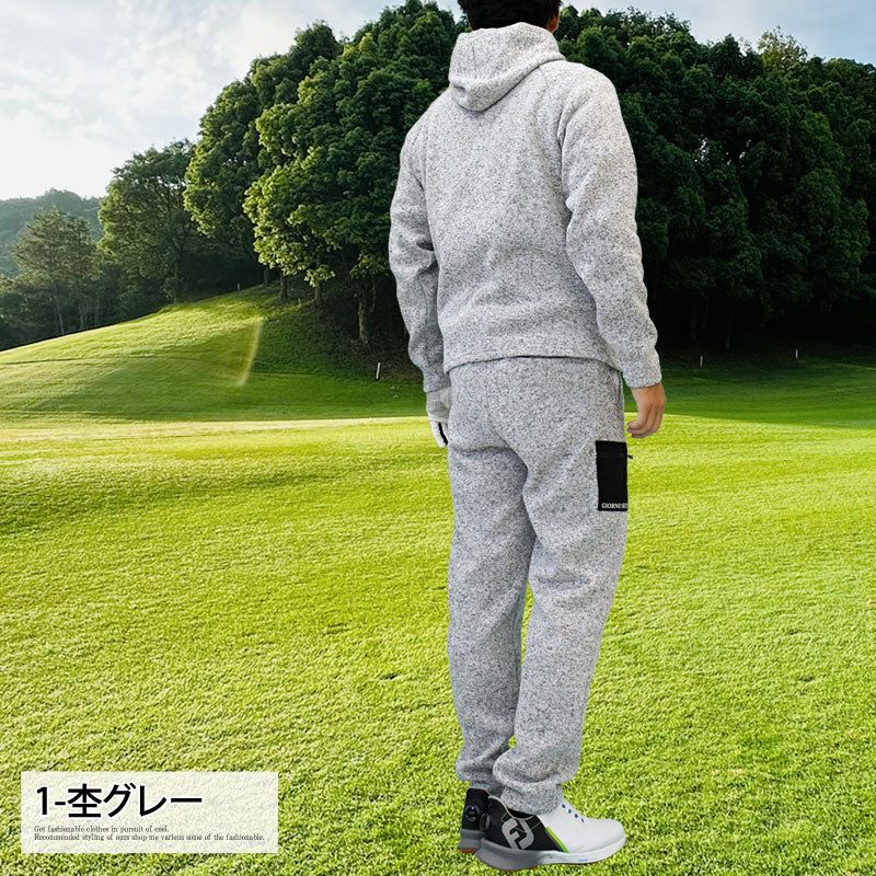 トップイズム TopIsm ゴルフウェア メンズ 上下セットアップ GIORNO SEVEN ジョルノセブン 裏起毛 ニットフリース 暖かい ゴルフパンツ ジップパーカージャケット おしゃれ ブランド 秋冬
