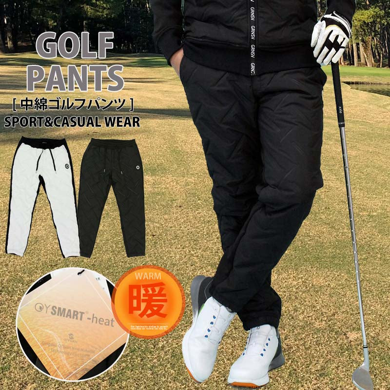 トップイズム TopIsm ゴルフパンツ ゴルフウェア メンズ GIORNO SEVEN ジョルノセブン ジョガーパンツ 中綿 秋冬 ボトムス 素材切替 おしゃれ ブランド (1-ホワイト) 1-ホワイト