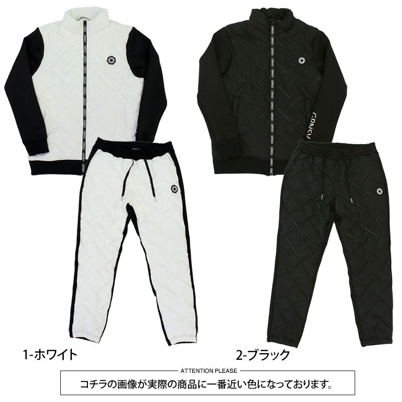 トップイズム TopIsm ゴルフ 中綿上下セットアップ メンズ ゴルフウェア GIORNO SEVEN ジョルノセブン アウター 中綿ジャケット ブルゾン ゴルフパンツ 秋冬 (2-ブラック) 2-ブラック