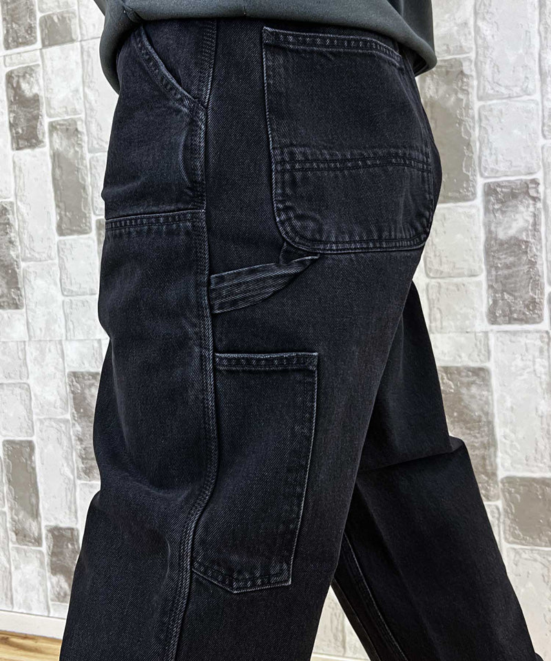 トップイズム TopIsm Carhartt カーハート WIP ワイドシルエット ダブルニーパンツ Double Knee Pant WIP I032699 デニムパンツ メンズ ブランド (7-ブルー(stone washed)) 7-ブルー(stone washed)