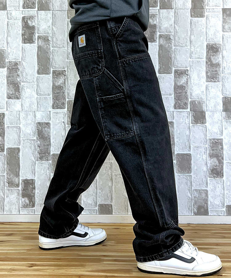 トップイズム TopIsm Carhartt カーハート WIP ワイドシルエット ダブルニーパンツ Double Knee Pant WIP I032699 デニムパンツ メンズ ブランド (7-ブルー(stone washed)) 7-ブルー(stone washed)