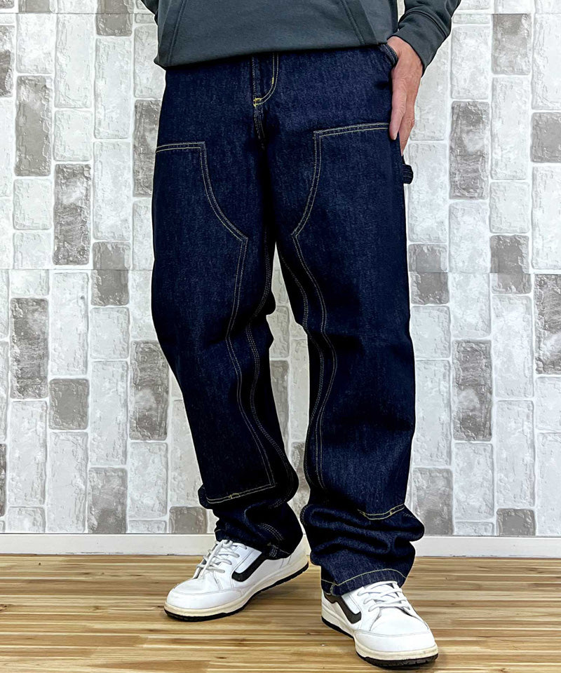 トップイズム TopIsm Carhartt カーハート WIP ワイドシルエット ダブルニーパンツ Double Knee Pant WIP I032699 デニムパンツ メンズ ブランド (7-ブルー(stone washed)) 7-ブルー(stone washed)