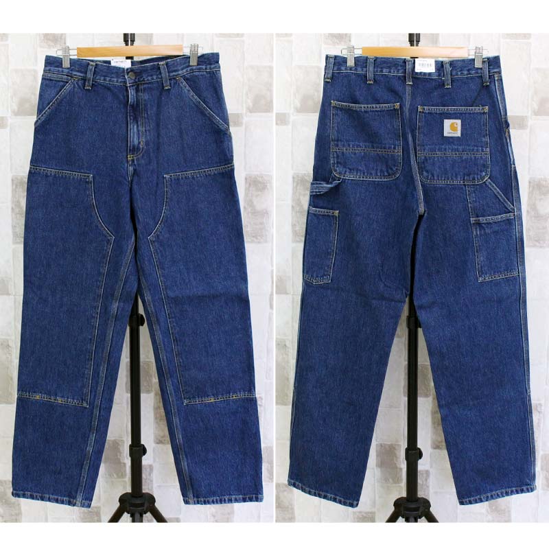 トップイズム TopIsm Carhartt カーハート WIP ワイドシルエット ダブルニーパンツ Double Knee Pant WIP I032699 デニムパンツ メンズ ブランド (7-ブルー(stone washed)) 7-ブルー(stone washed)