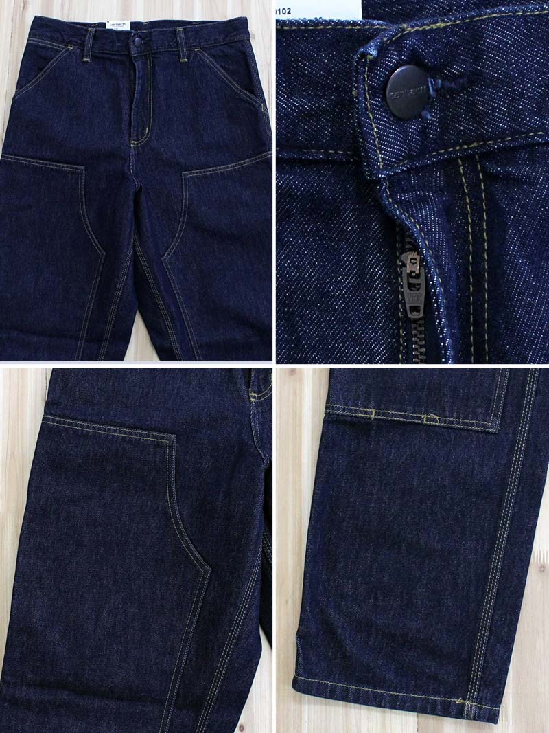 トップイズム TopIsm Carhartt カーハート WIP ワイドシルエット ダブルニーパンツ Double Knee Pant WIP I032699 デニムパンツ メンズ ブランド (7-ブルー(stone washed)) 7-ブルー(stone washed)