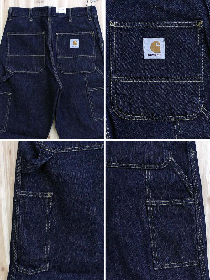 トップイズム TopIsm Carhartt カーハート WIP ワイドシルエット ダブルニーパンツ Double Knee Pant WIP I032699 デニムパンツ メンズ ブランド (7-ブルー(stone washed)) 7-ブルー(stone washed)
