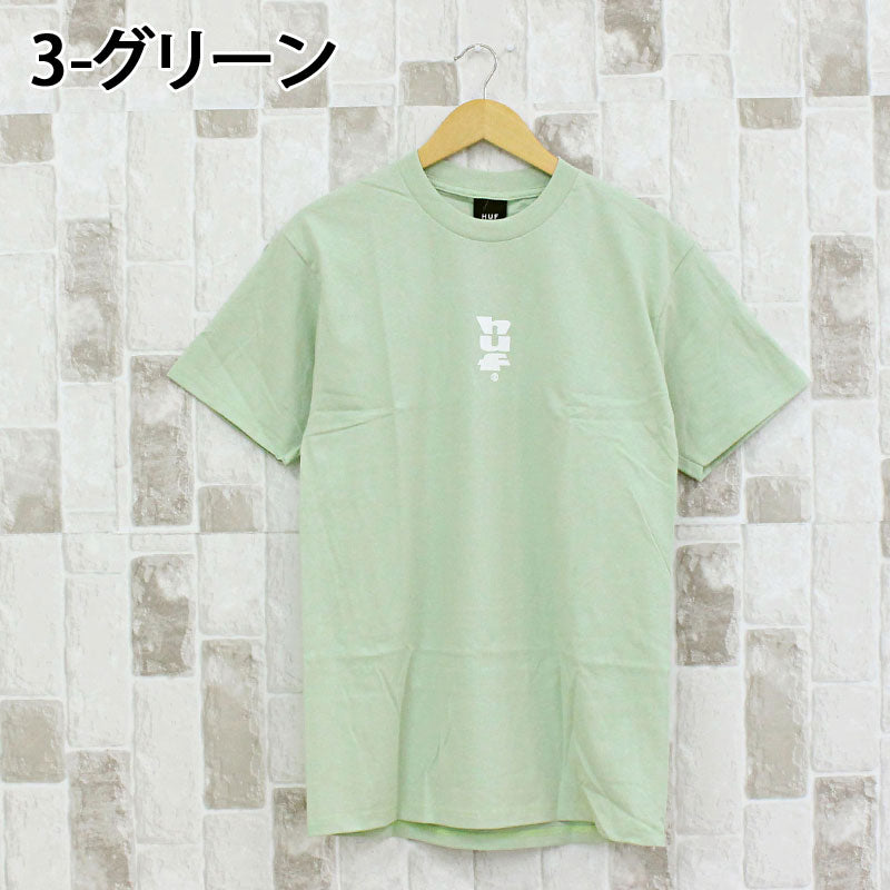 トップイズム TopIsm HUF ハフ ハフセットメガブラストショートスリーブ Tシャツ HUF SET MEGABLAST クルーネック ロゴ コットン トップス 半袖 メンズ ストリート スケボー ブランド 春夏 (1-ホワイト) 1-ホワイト