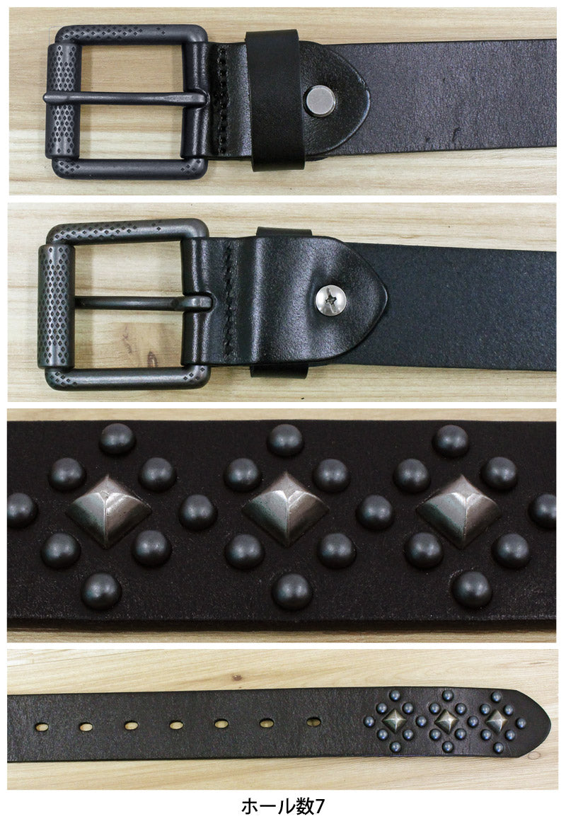 トップイズム TopIsm ベルト メンズ 本革 レザー ハードスタッズベルト 男女兼用 メンズベルト (2-ライトブラウン) 2-ライトブラウン