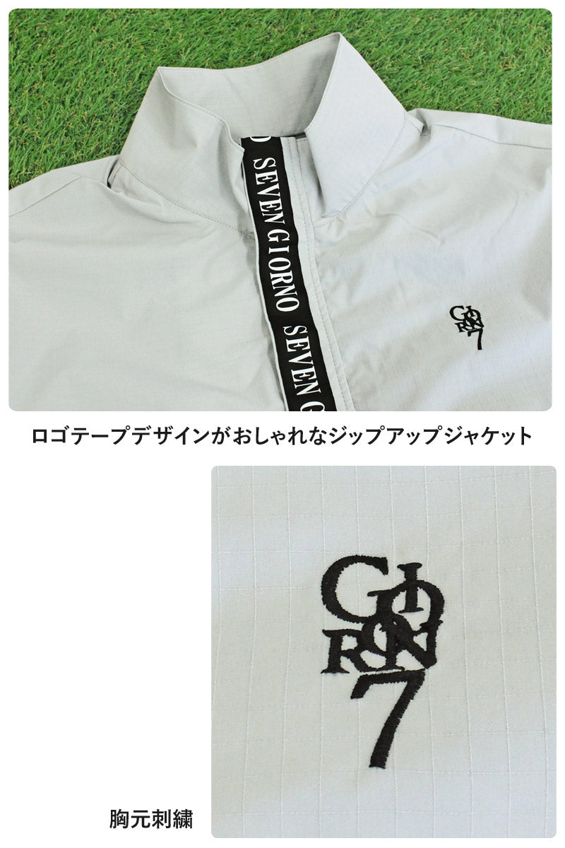 トップイズム TopIsm ゴルフ 上下セットアップ メンズ ゴルフウェア GIORNO SEVEN ジョルノセブン アウター ジャケット リップストップ素材 テープ使い ブルゾン ゴルフパンツ 秋冬 おしゃれ ブランド (3-ホワイト) 3-ホワイト