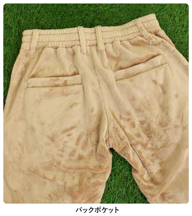 トップイズム TopIsm ゴルフウェア メンズ 上下セットアップ GIORNO SEVEN ジョルノセブン シャギーボアフリース フルジップパーカー トップス ゴルフパンツ ブランド おしゃれ 秋冬 (3-ネイビー) 3-ネイビー