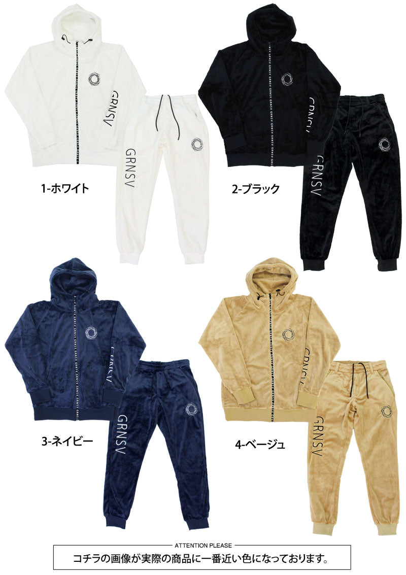 トップイズム TopIsm ゴルフウェア メンズ 上下セットアップ GIORNO SEVEN ジョルノセブン シャギーボアフリース フルジップパーカー トップス ゴルフパンツ ブランド おしゃれ 秋冬 (3-ネイビー) 3-ネイビー