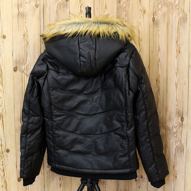 トップイズム TopIsm 撥水加工 フード&ファー脱着式 3WAY PU中綿ジャケット Wフロント Wzip ジャケット アウター ブルゾン (2-ダークブラウン) 2-ダークブラウン