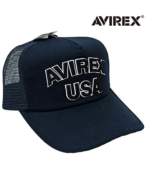 トップイズム TopIsm AVIREX アビレックス USA ロゴ刺繍り 無地 メッシュキャップ ユニセックス 男女兼用 帽子 (3-ネイビー) 3-ネイビー