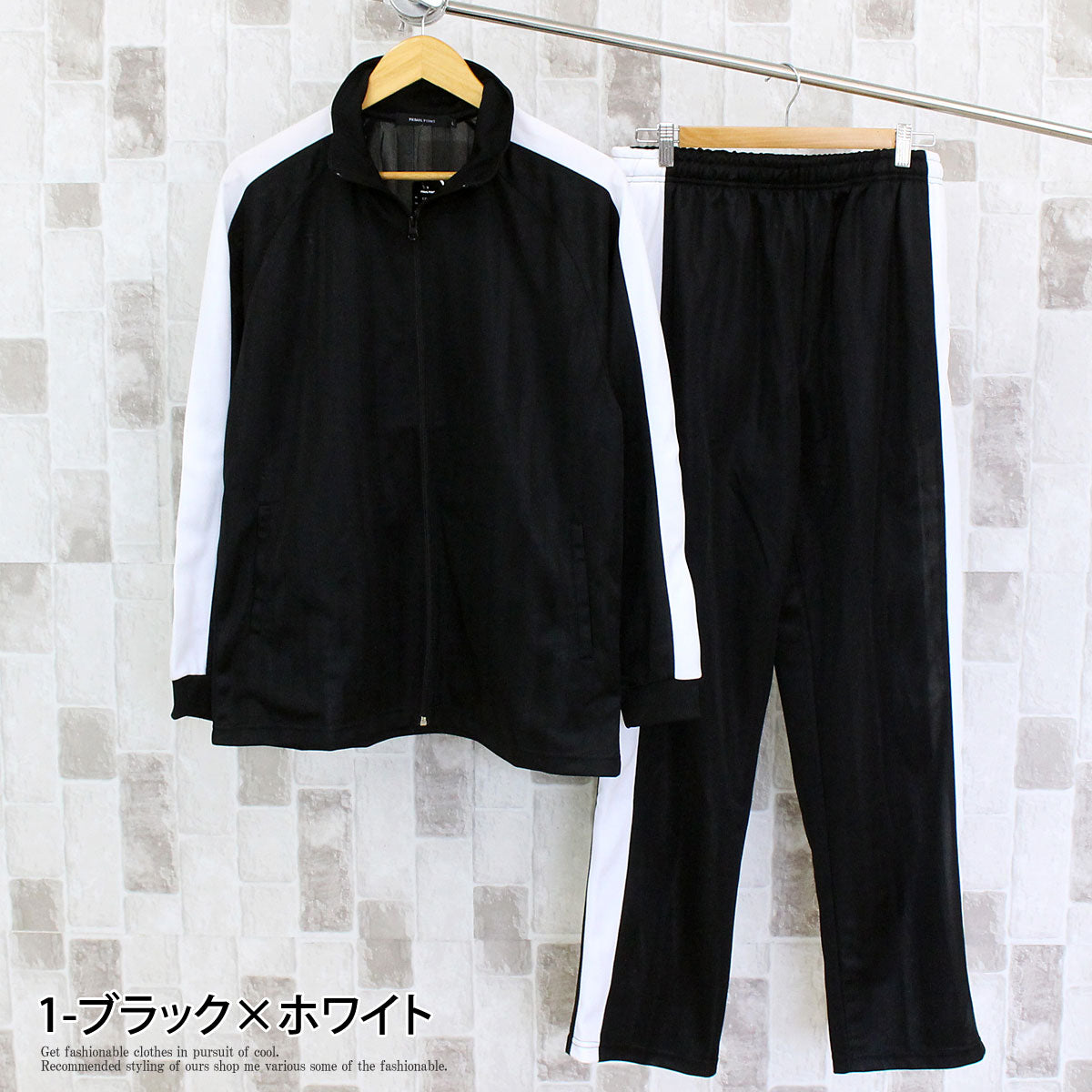 トップイズム TopIsm ジャージ セットアップ 上下セット メンズ シャドーストライプ ブリスター トラックジャケット パンツ サイドライン シンプル 男女兼用 ユニセックス (4-ネイビー×ホワイト) 4-ネイビー×ホワイト