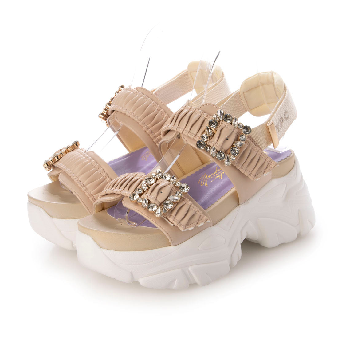 ヨースケ YOSUKE 厚底サンダル (ライトベージュ) ライトベージュ