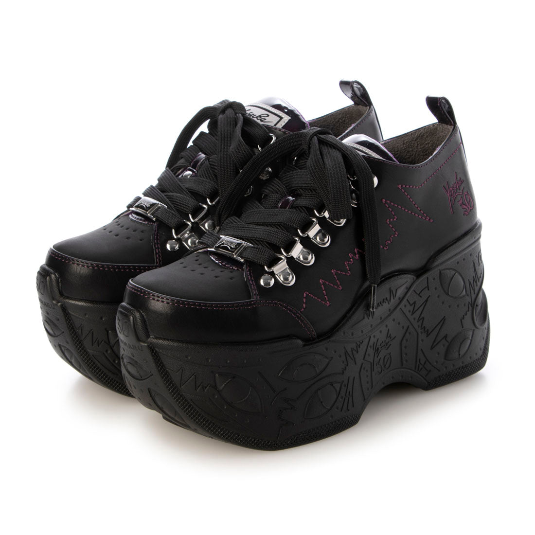 ヨースケ YOSUKE 厚底スニーカー (ブラックパープル) ブラックパープル