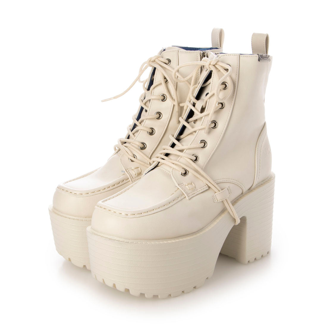 ヨースケ YOSUKE ヨースケYOSUKEウィメンズ厚底クラッシックモックトゥアレンジレースアップブーツ (IV) IV