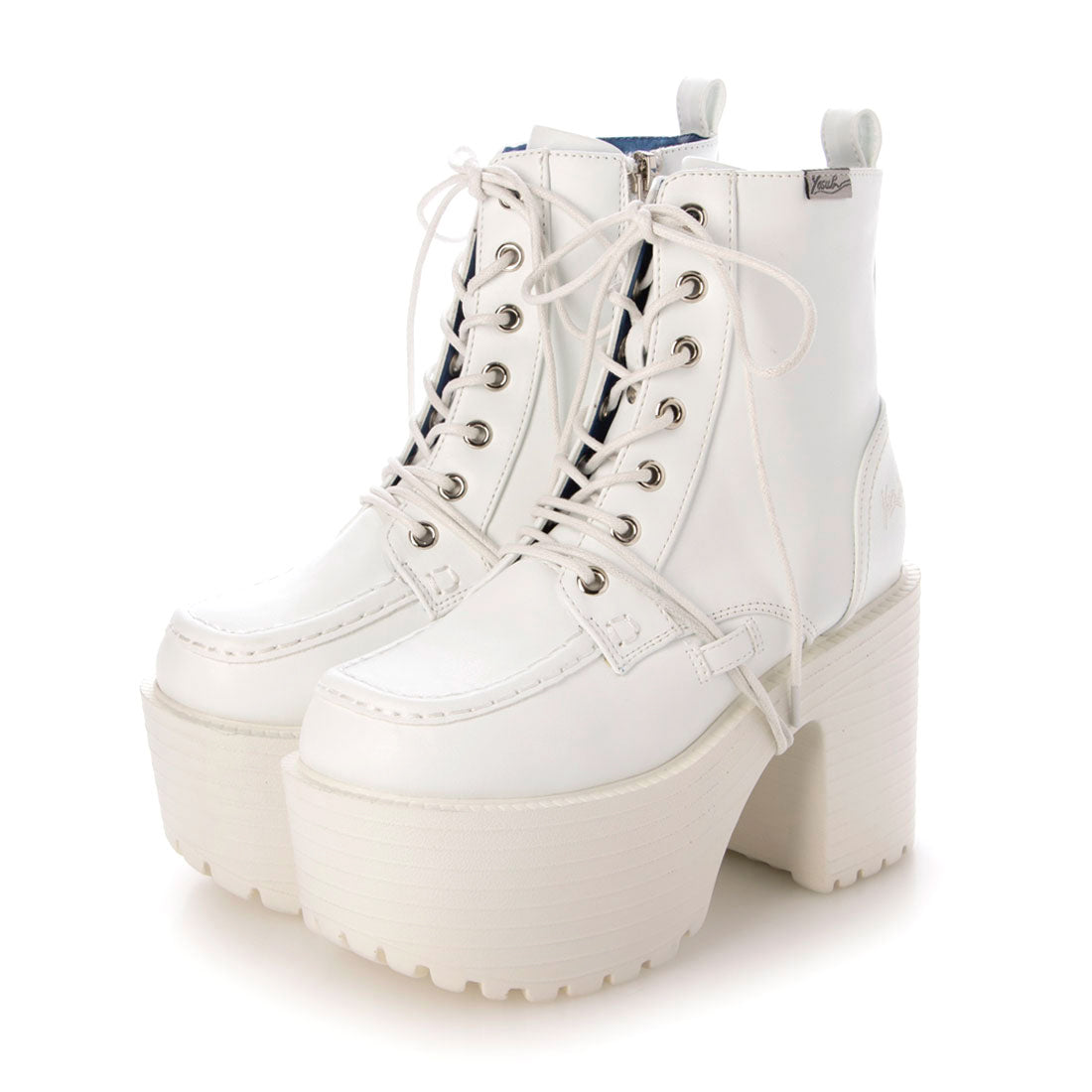 ヨースケ YOSUKE ヨースケYOSUKEウィメンズ厚底クラッシックモックトゥアレンジレースアップブーツ (WH) WH