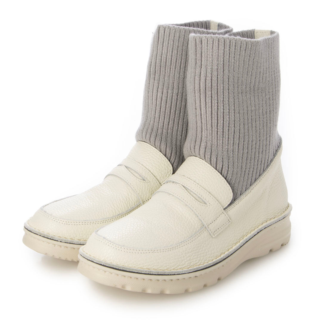 YOSUKE Genuine Leather Knit Boots